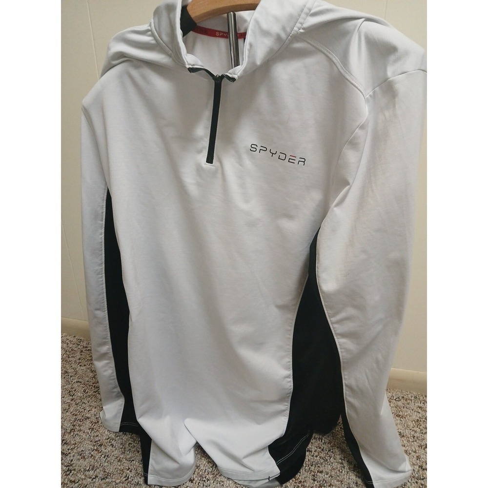 spyder mens size L half zip knit half zip White fleece
